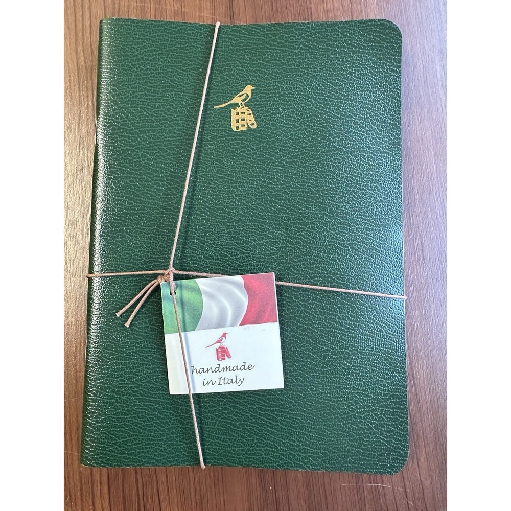 NWT BIEFFE 3 Journal Writing Notebooks.Dark Green.Handmade in Italy. 5.5" x 8"